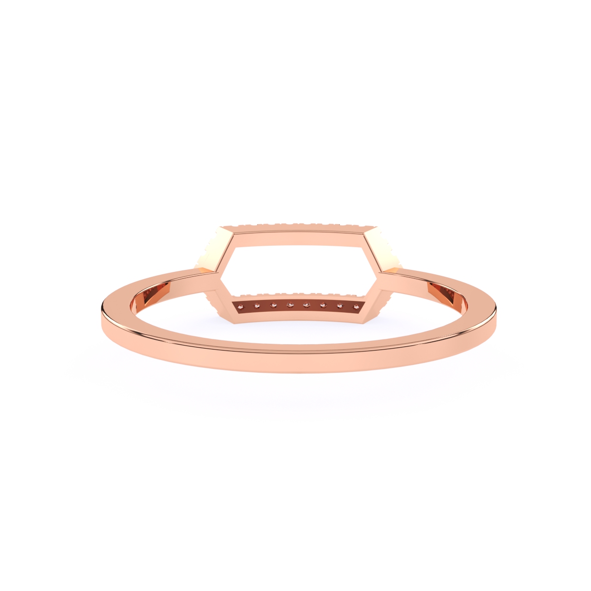 Stylish Open Hexagon Shape Diamond Ring